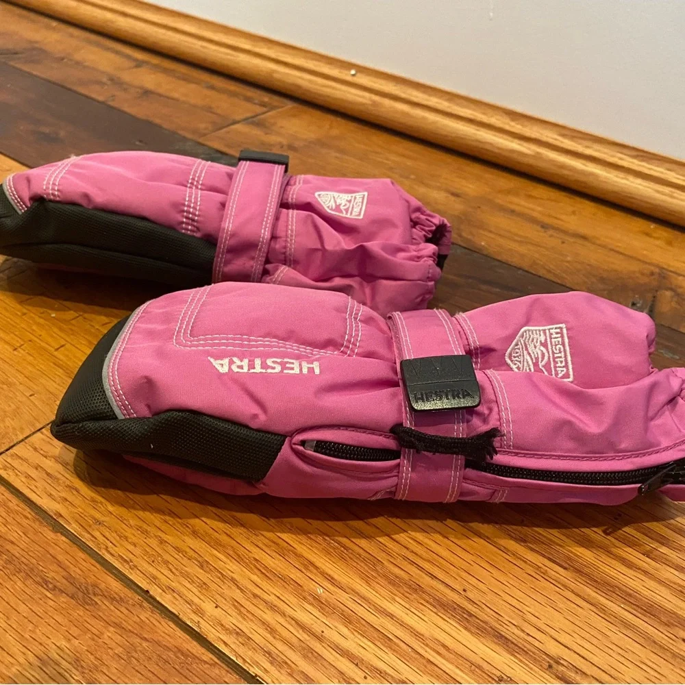 Hestra Kids Pink Snow Gloves